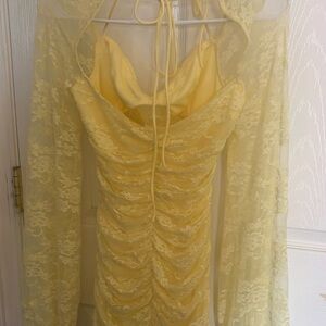 Lucy in the Sky Yellow Lace Long Sleeve Dress